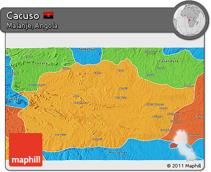 Political 3D Map of Cacuso