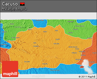 Political 3D Map of Cacuso