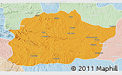 Political 3D Map of Cacuso, lighten