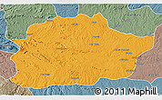 Political 3D Map of Cacuso, semi-desaturated