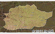 Satellite 3D Map of Cacuso, darken