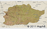 Satellite 3D Map of Cacuso, shaded relief outside