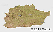 Satellite 3D Map of Cacuso, single color outside