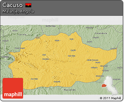 Savanna Style 3D Map of Cacuso