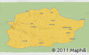 Savanna Style 3D Map of Cacuso, single color outside