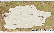 Shaded Relief 3D Map of Cacuso, satellite outside