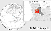 Blank Location Map of Cacuso, highlighted country, highlighted parent region