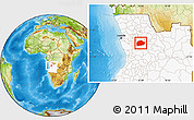 Physical Location Map of Cacuso, highlighted country