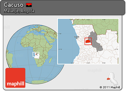 Savanna Style Location Map of Cacuso, highlighted country, highlighted parent region
