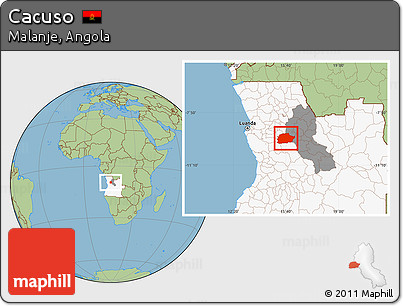 Savanna Style Location Map of Cacuso, highlighted country, highlighted parent region