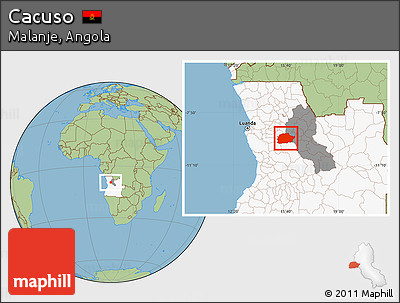 Savanna Style Location Map of Cacuso, highlighted country, highlighted parent region