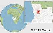 Savanna Style Location Map of Cacuso, highlighted country