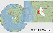 Savanna Style Location Map of Cacuso, highlighted parent region, hill shading