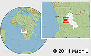 Savanna Style Location Map of Cacuso, highlighted parent region
