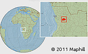 Savanna Style Location Map of Cacuso, hill shading