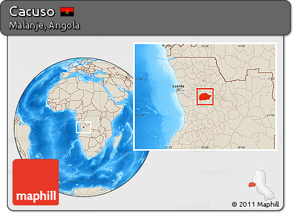 Shaded Relief Location Map of Cacuso