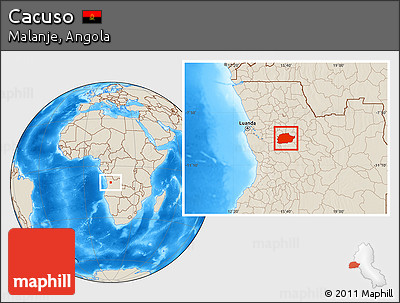 Shaded Relief Location Map of Cacuso