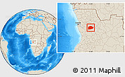 Shaded Relief Location Map of Cacuso