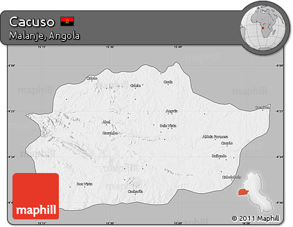 Gray Map of Cacuso, single color outside
