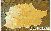 Physical Map of Cacuso, darken