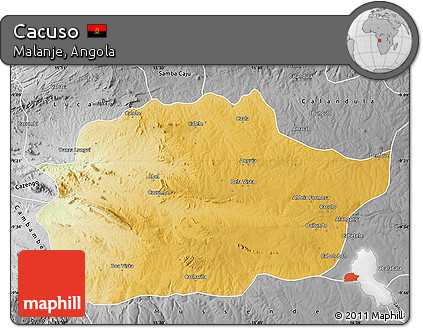 Physical Map of Cacuso, desaturated