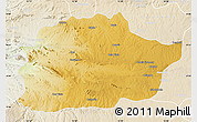 Physical Map of Cacuso, lighten