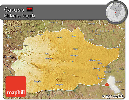 Physical Map of Cacuso, satellite outside