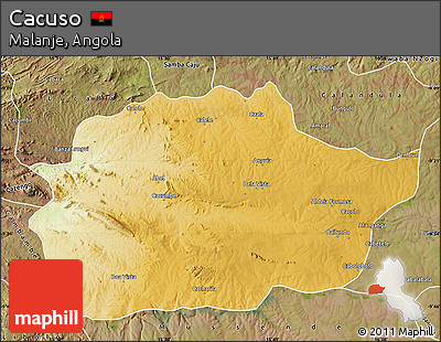 Physical Map of Cacuso, satellite outside
