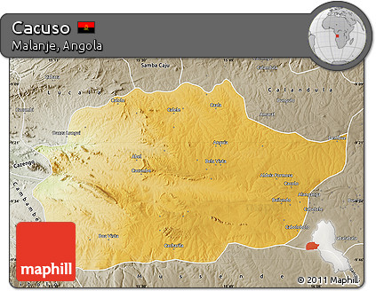 Physical Map of Cacuso, semi-desaturated