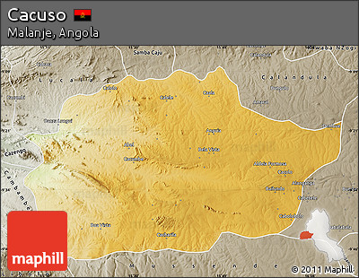 Physical Map of Cacuso, semi-desaturated