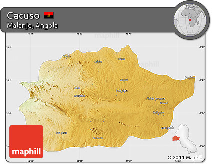 Physical Map of Cacuso, single color outside