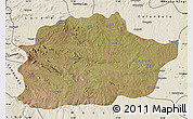 Satellite Map of Cacuso, shaded relief outside