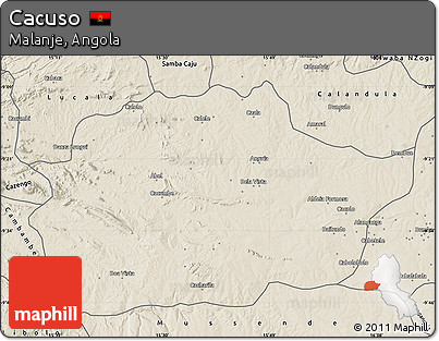 Shaded Relief Map of Cacuso