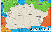 Shaded Relief Map of Cacuso, political outside