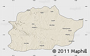 Shaded Relief Map of Cacuso, single color outside