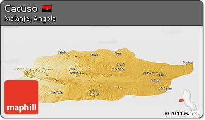 Physical Panoramic Map of Cacuso, cropped outside
