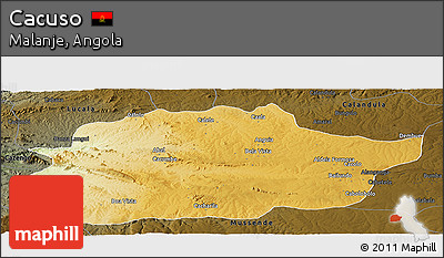 Physical Panoramic Map of Cacuso, darken
