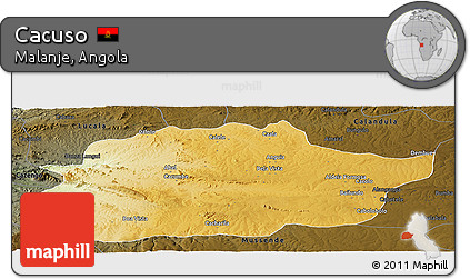 Physical Panoramic Map of Cacuso, darken