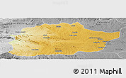 Physical Panoramic Map of Cacuso, desaturated