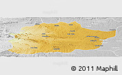 Physical Panoramic Map of Cacuso, lighten, desaturated