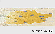 Physical Panoramic Map of Cacuso, lighten