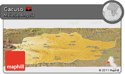 Physical Panoramic Map of Cacuso, satellite outside