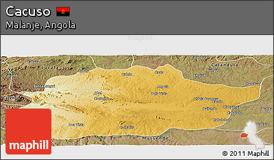 Physical Panoramic Map of Cacuso, satellite outside