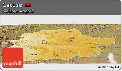 Physical Panoramic Map of Cacuso, satellite outside