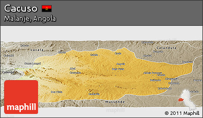 Physical Panoramic Map of Cacuso, semi-desaturated
