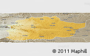 Physical Panoramic Map of Cacuso, semi-desaturated