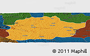 Political Panoramic Map of Cacuso, darken