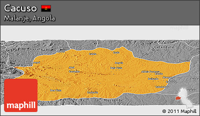 Political Panoramic Map of Cacuso, desaturated
