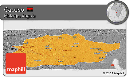 Political Panoramic Map of Cacuso, desaturated