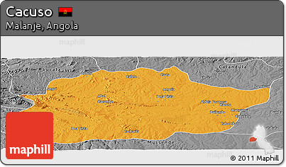 Political Panoramic Map of Cacuso, desaturated
